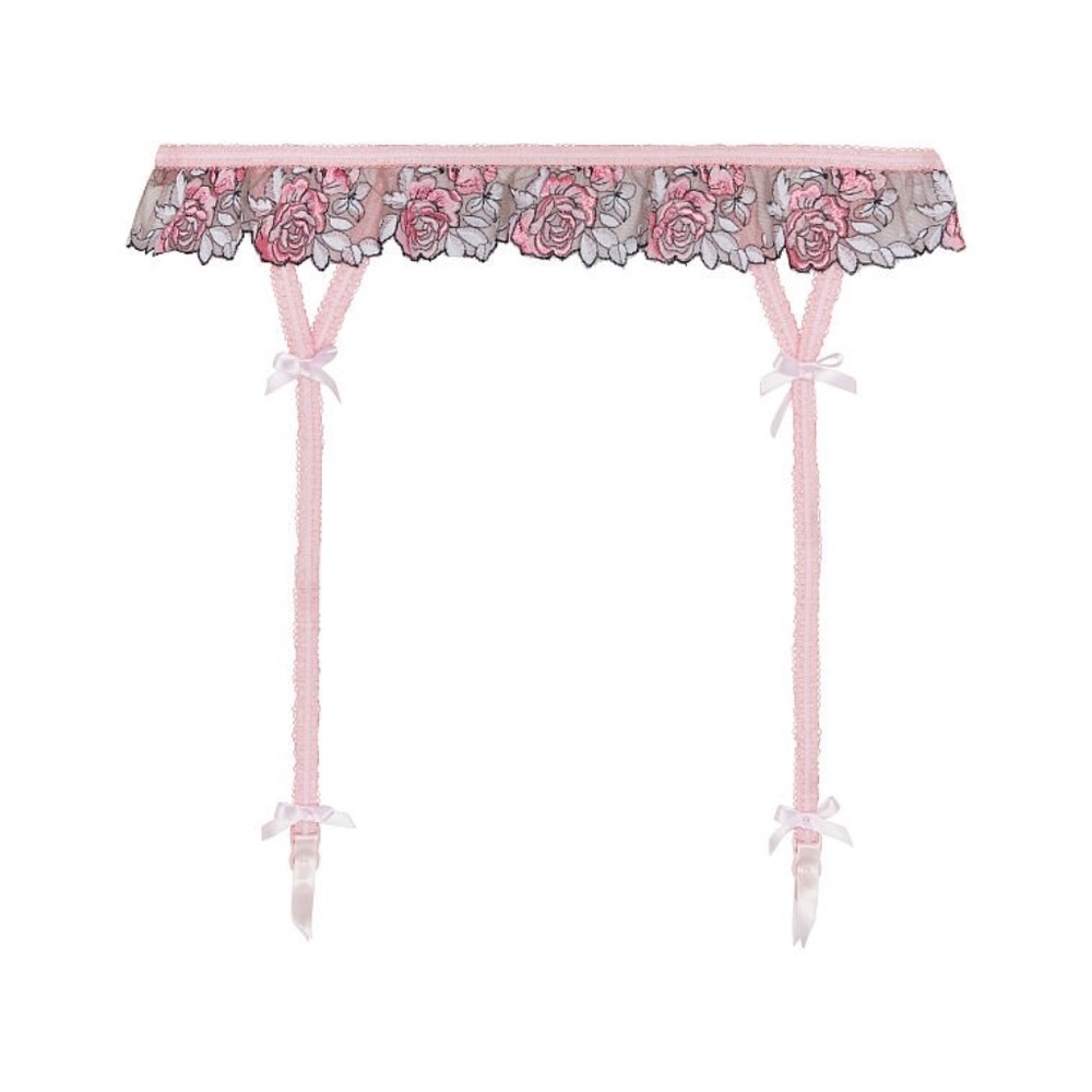 For Love And Lemons Berry Garter Belt Pink Floral Large NEW - Picture 4 of 7